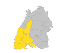 Hochrhein-Bodensee, Nordschwarzwald, Schwarzwald-Baar-Heuberg, Südlicher Oberrhein
