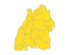 Bodensee-Oberschwaben, Südlicher Oberrhein, Stuttgart, Schwarzwald-Baar-Heuberg, Ostwürttemberg, Nordschwarzwald, Neckar-Alb, Mittlerer Oberrhein, Hochrhein-Bodensee, Franken, Donau-Iller, Unterer Neckar
