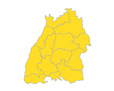 Bodensee-Oberschwaben, Südlicher Oberrhein, Stuttgart, Schwarzwald-Baar-Heuberg, Ostwürttemberg, Nordschwarzwald, Neckar-Alb, Mittlerer Oberrhein, Hochrhein-Bodensee, Franken, Donau-Iller, Unterer Neckar
