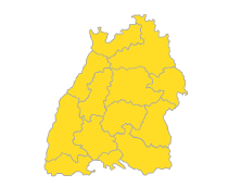 Bodensee-Oberschwaben, Südlicher Oberrhein, Stuttgart, Schwarzwald-Baar-Heuberg, Ostwürttemberg, Nordschwarzwald, Neckar-Alb, Mittlerer Oberrhein, Hochrhein-Bodensee, Franken, Donau-Iller, Unterer Neckar
