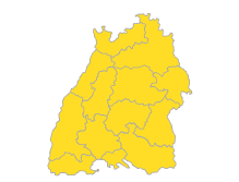 Bodensee-Oberschwaben, Südlicher Oberrhein, Stuttgart, Schwarzwald-Baar-Heuberg, Ostwürttemberg, Nordschwarzwald, Neckar-Alb, Mittlerer Oberrhein, Hochrhein-Bodensee, Franken, Donau-Iller, Unterer Neckar
