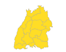 Bodensee-Oberschwaben, Südlicher Oberrhein, Stuttgart, Schwarzwald-Baar-Heuberg, Ostwürttemberg, Nordschwarzwald, Neckar-Alb, Mittlerer Oberrhein, Hochrhein-Bodensee, Franken, Donau-Iller, Unterer Neckar
 
