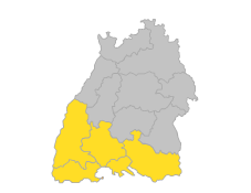 Bodensee-Oberschwaben, Hochrhein-Bodensee, Schwarzwald-Baar-Heuberg, Südlicher Oberrhein
