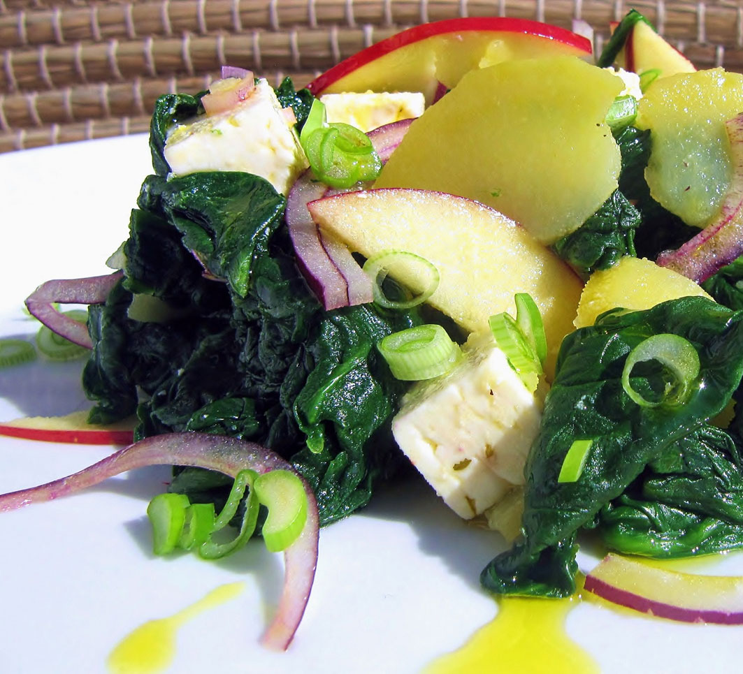 Spinat-Kartoffelsalat mit heimischen Schafskäse – Schmeck den Süden