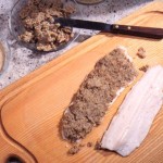 Forellenfilet mit Grünkern-Senf-Paste überbacken (vom Bioland Restaurant Rose)