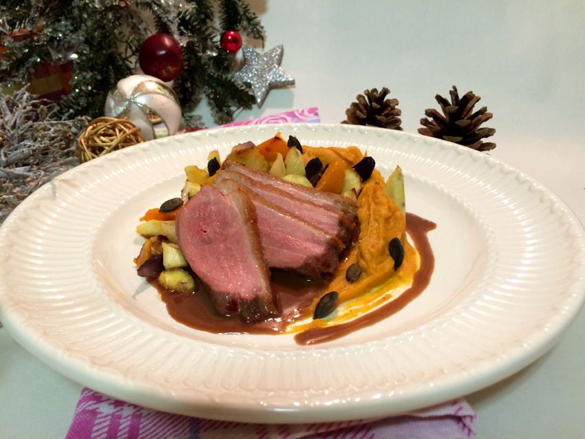 Unser Hauptgang zum Weihnachtsmenü 2015: Entenbrusttranchen, Kartoffel ...