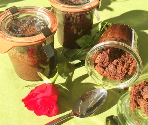 Schoko-Rotweinkuchen im Weckglas