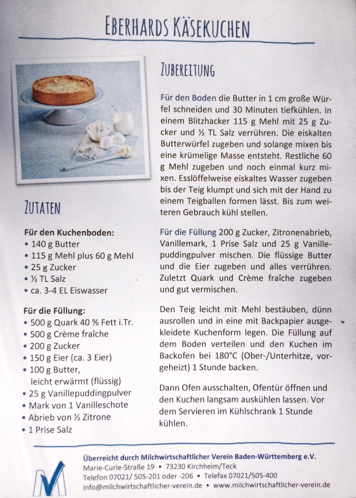 Das grosse Ländle-Käsekuchen-Backen 2018