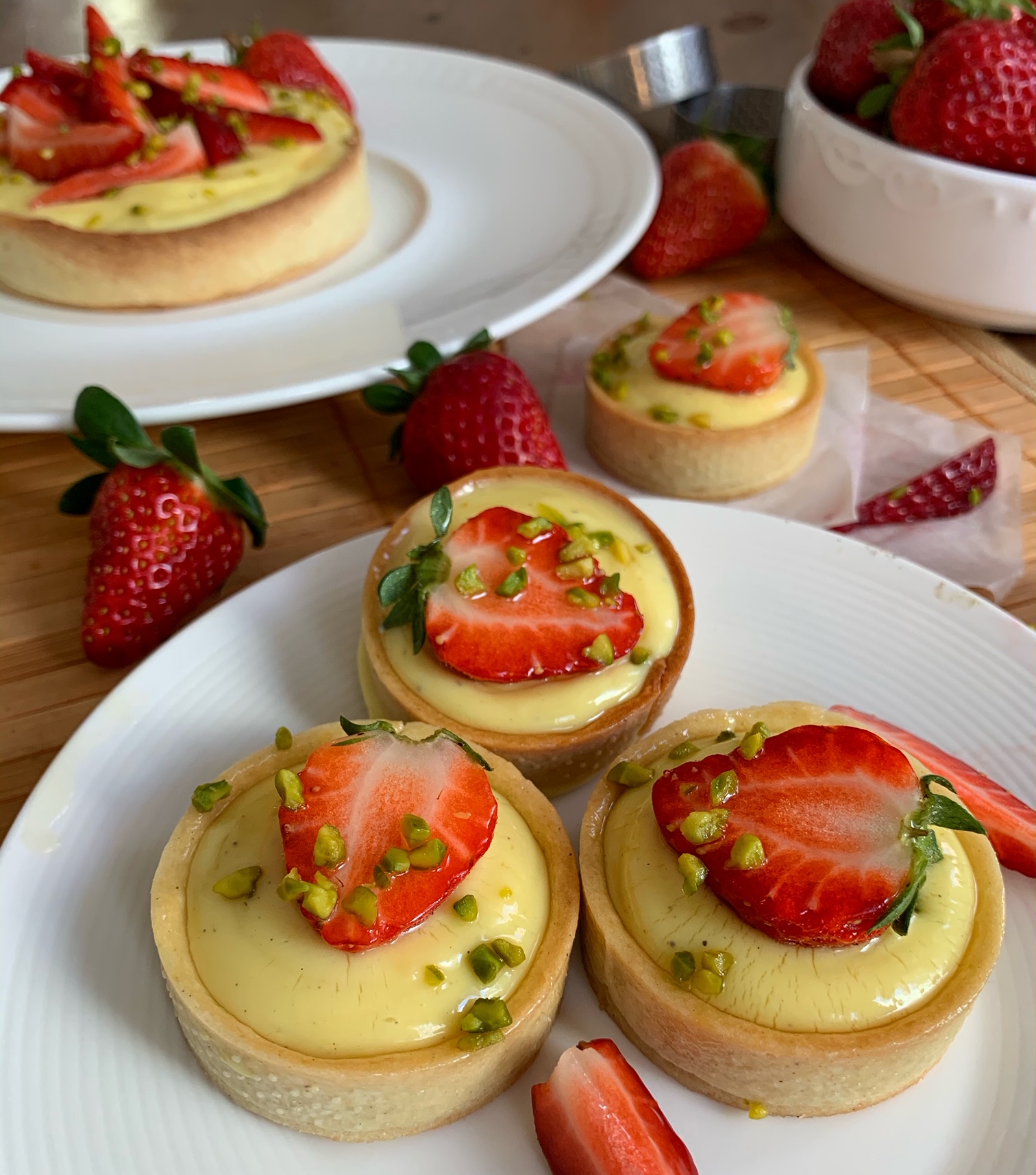 Tartelettes mit Vanillecreme & Erdbeeren