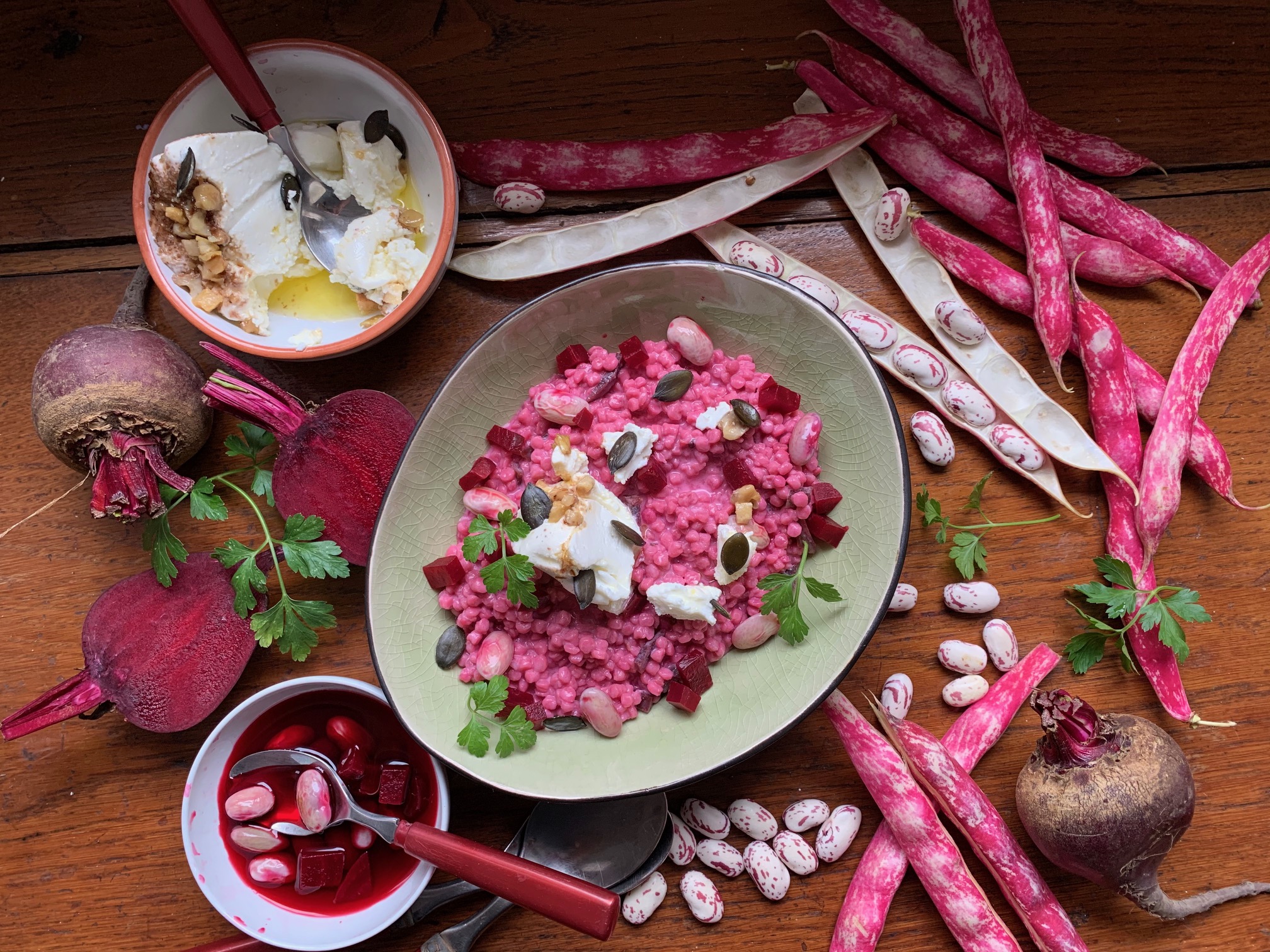 Rote Beete Riebele mit Bohnen und angemachtem Frischkäse – Schmeck den ...