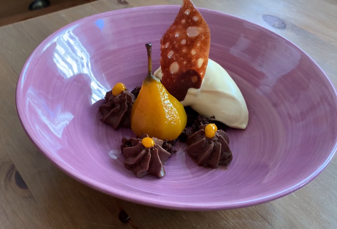 Gaishirtle à la Birne Helene mit Hohenloher Birnenbrand