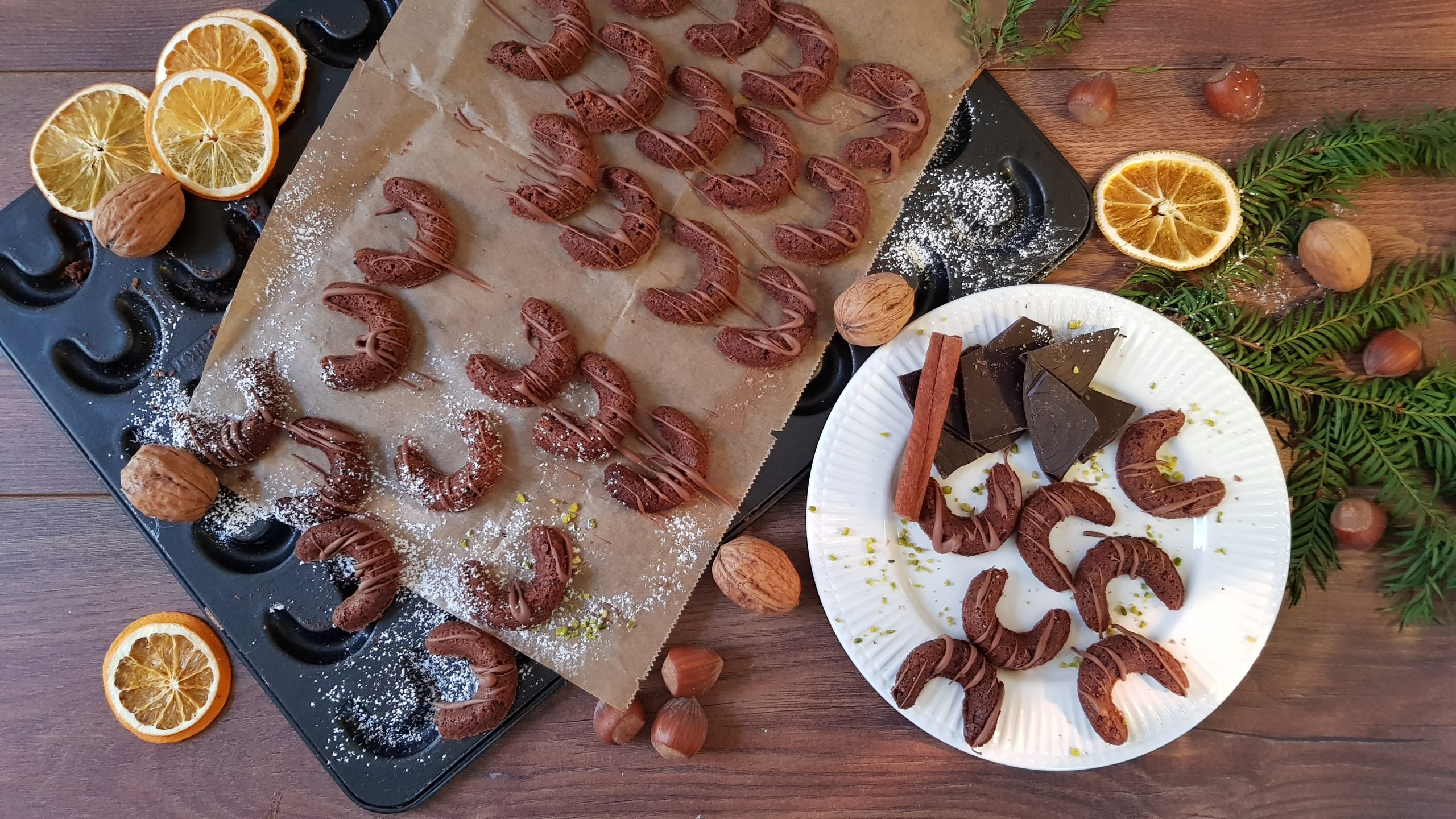 Schokokipferl mit Orange und Zimt