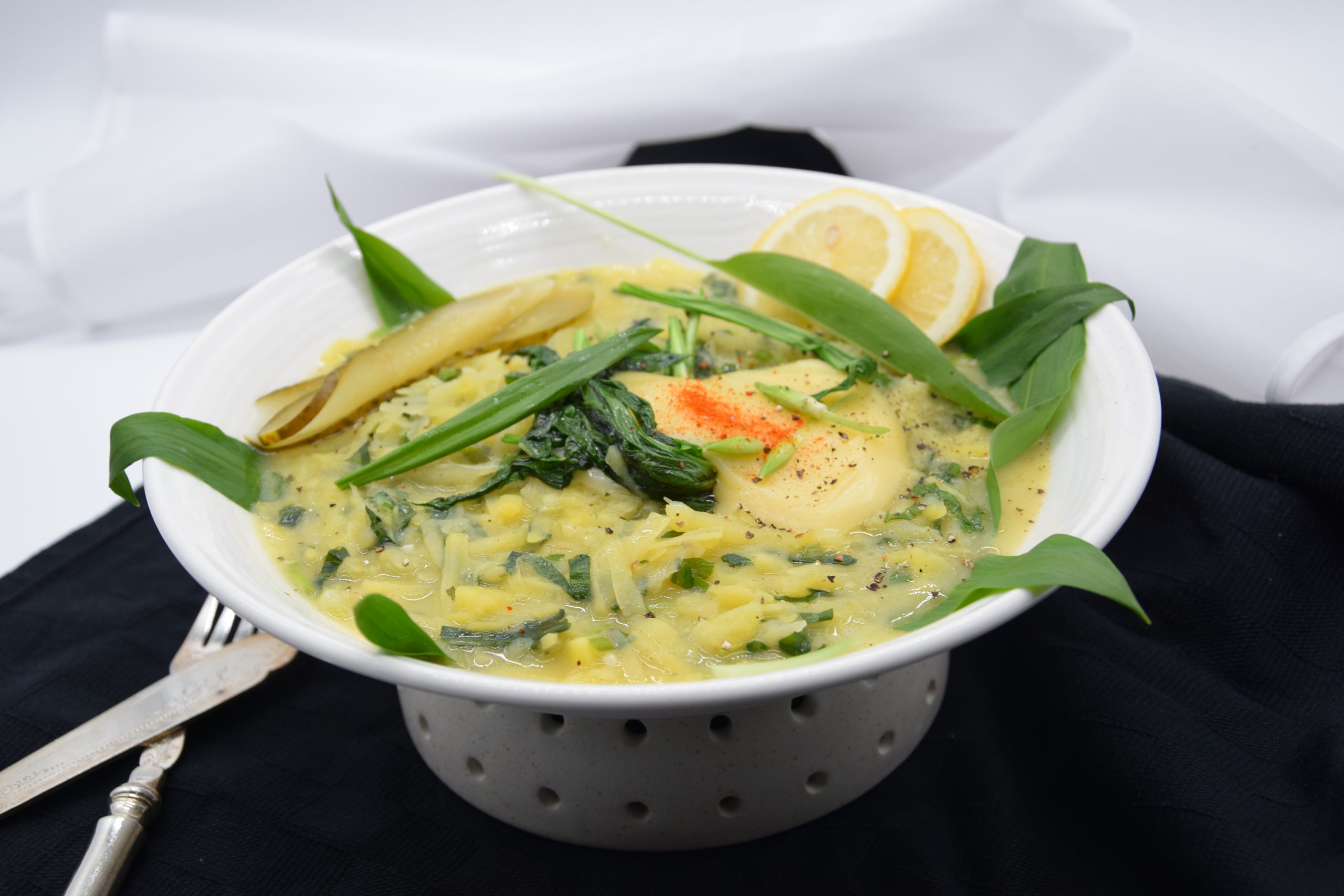Kartoffelraspel – Risotto mit Käse und Bärlauch.